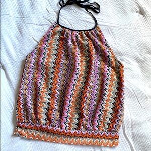 Ramy Brook Multicolor 70’s vibe Halter Top